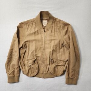Vintage Y2k Old Navy Military Jacket Womens XL Brown Bomber Full Zip Surplus